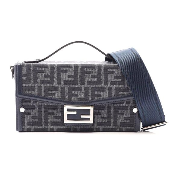 Fendi Canvas Leather Soft Trunk Baguette Handbag - Picture 1 of 7